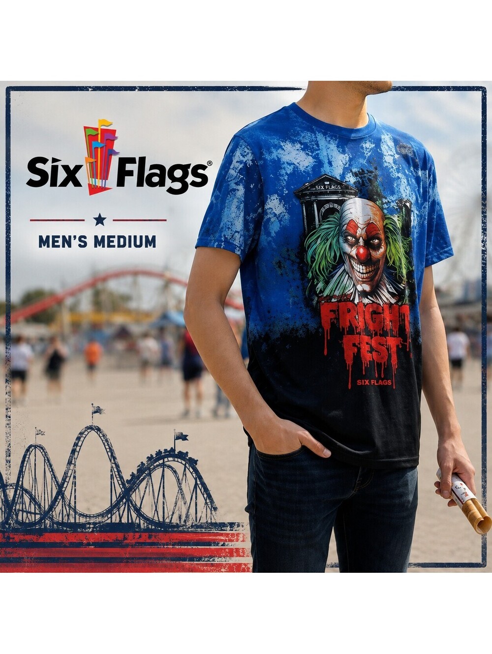 Six Flags | Men's Sz M | Medium Fright Fest shirt